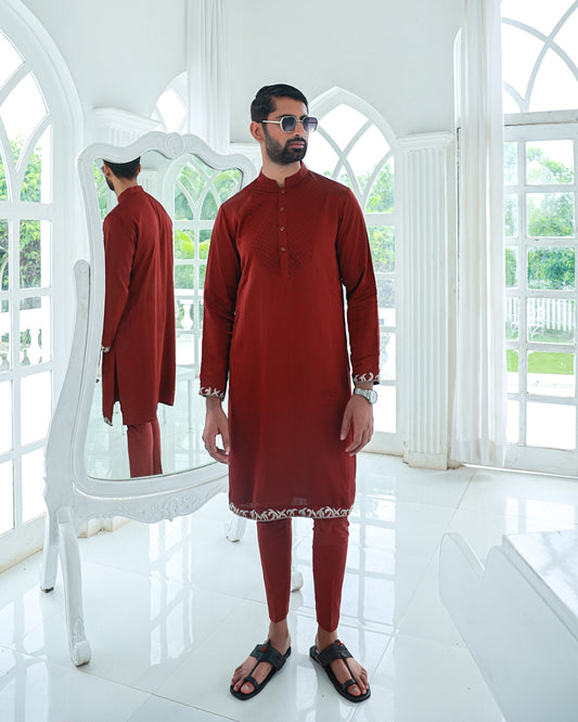 Maroon kurta set