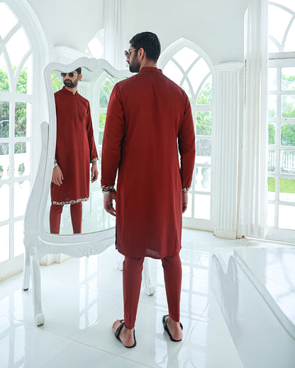 Maroon kurta set