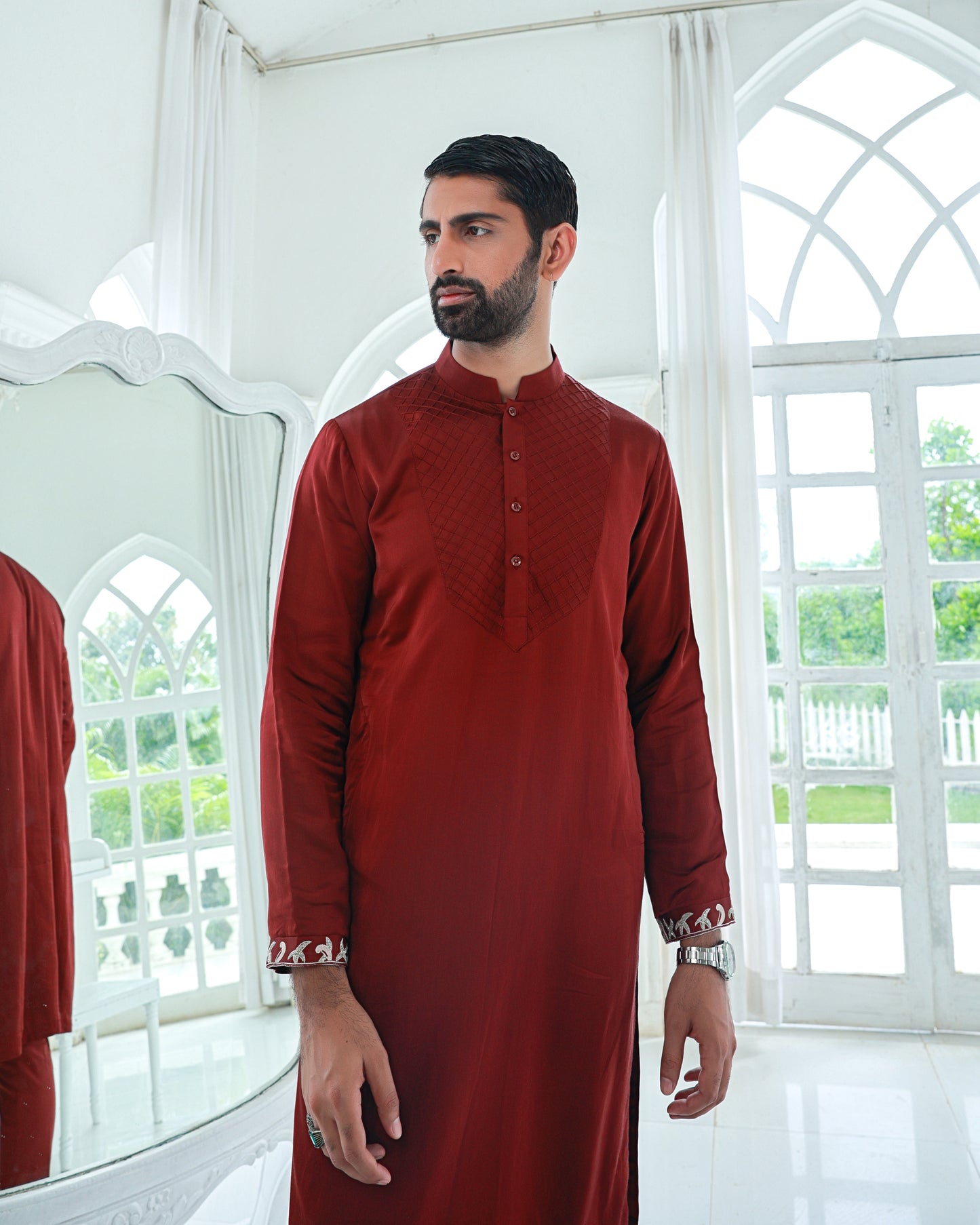 Maroon kurta set