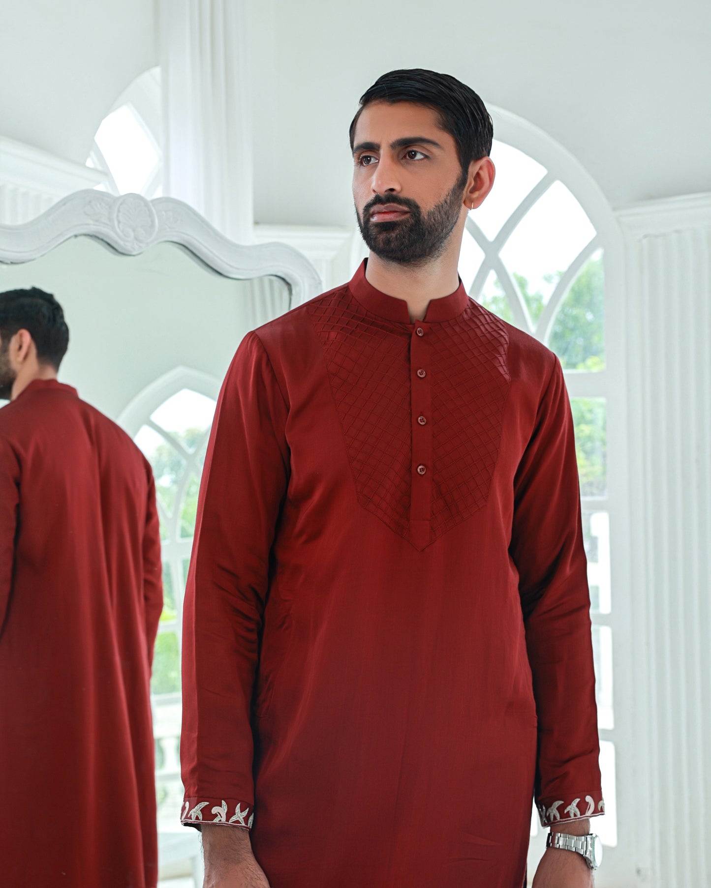 Maroon kurta set