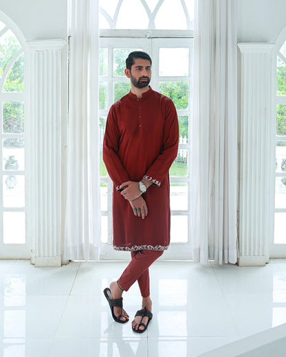 Maroon kurta set