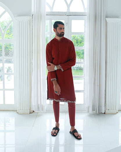 Maroon kurta set