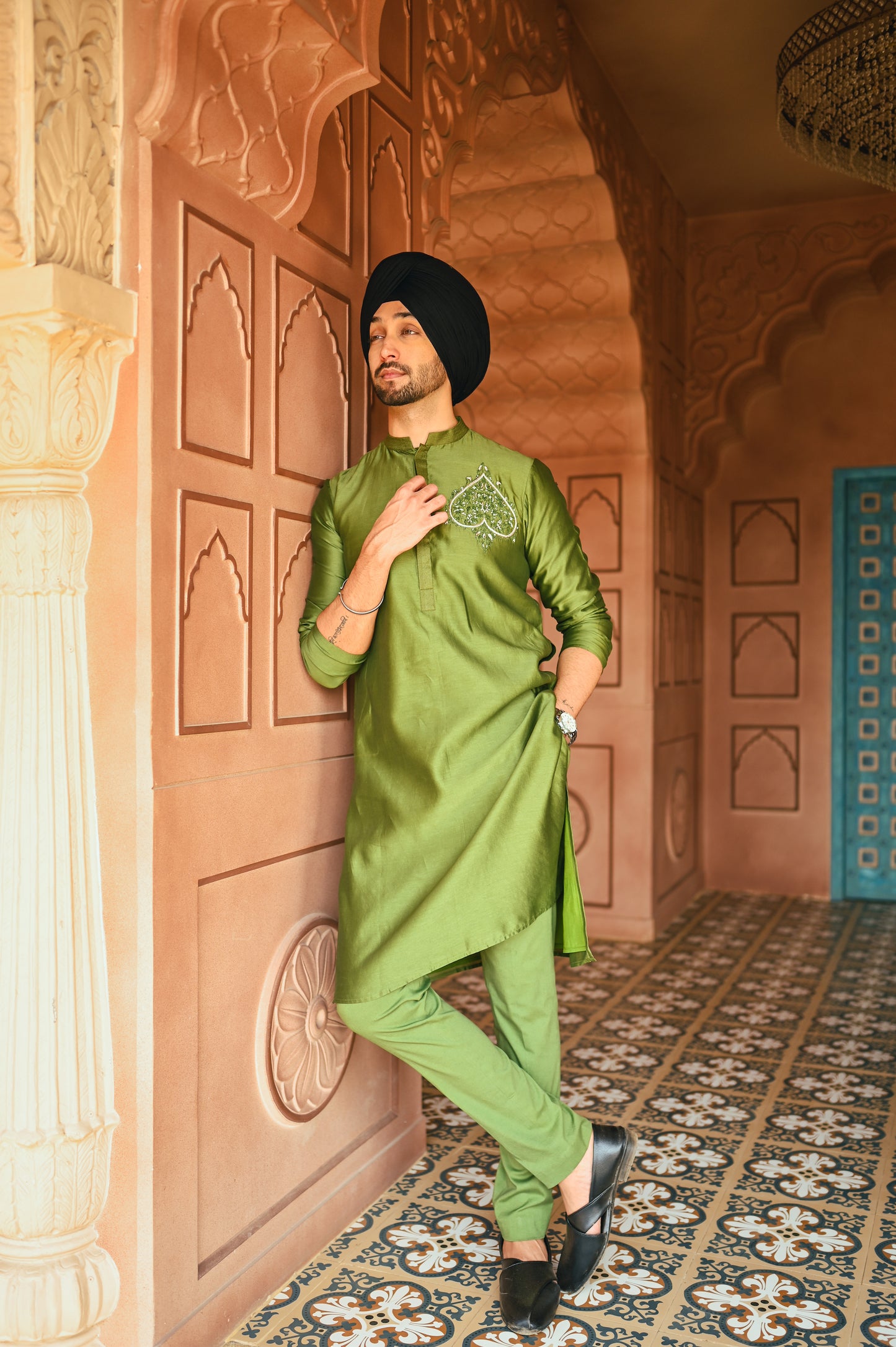 Green Kurta set