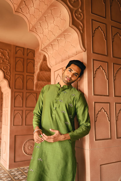 Green Housefly Kurta Set