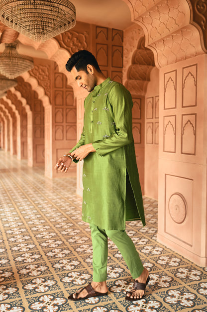 Green Housefly Kurta Set