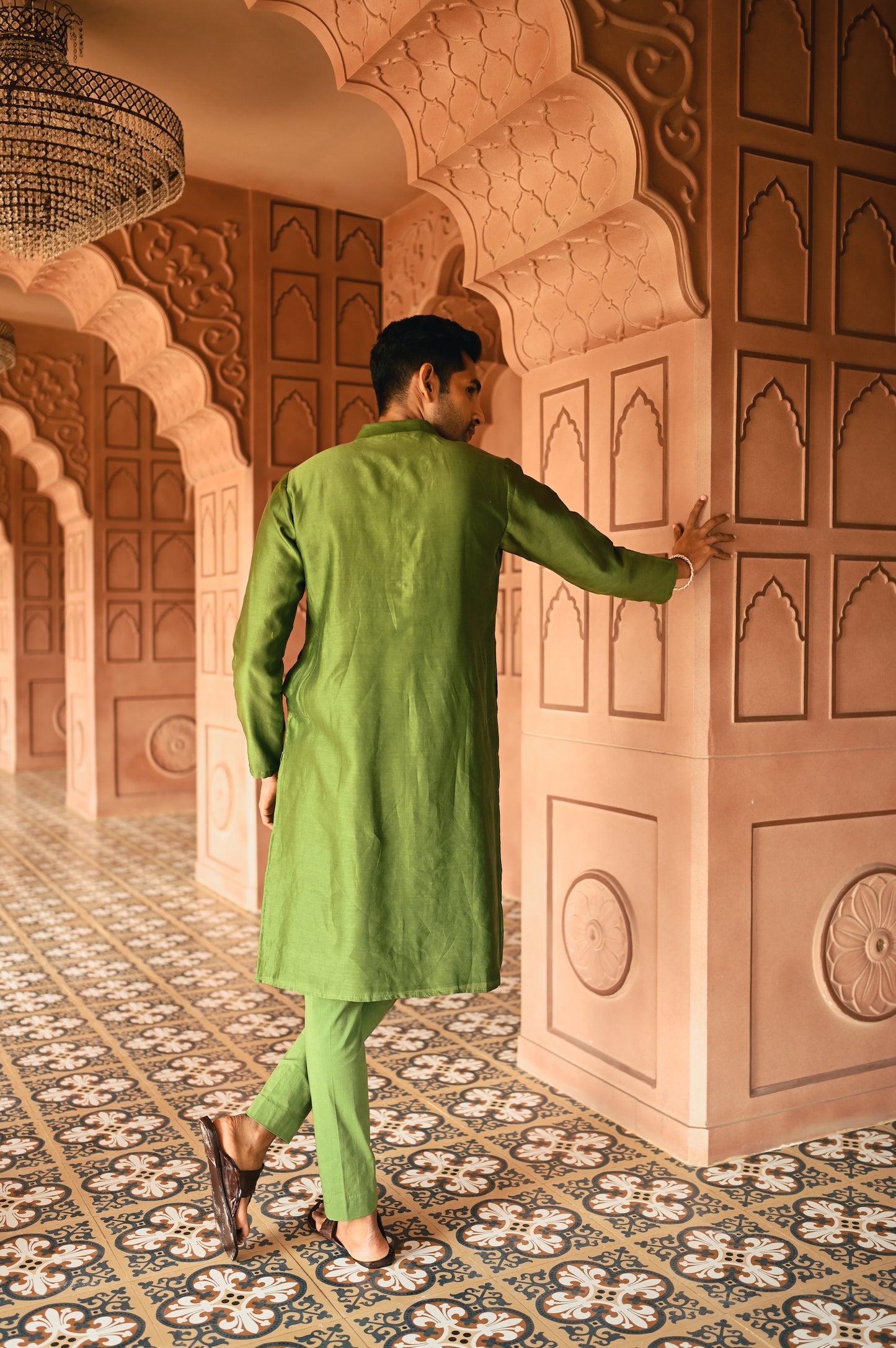 Green Housefly Kurta Set