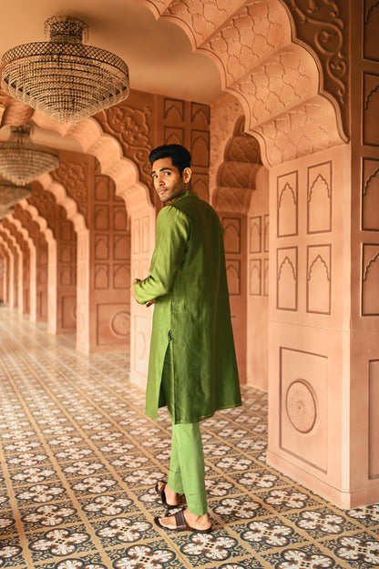 Green Housefly Kurta Set