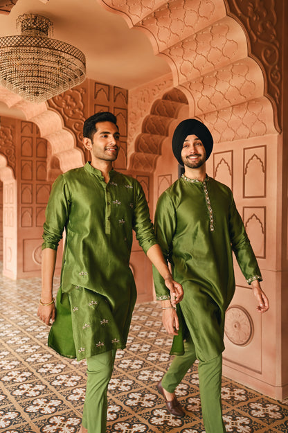 Green Housefly Kurta Set