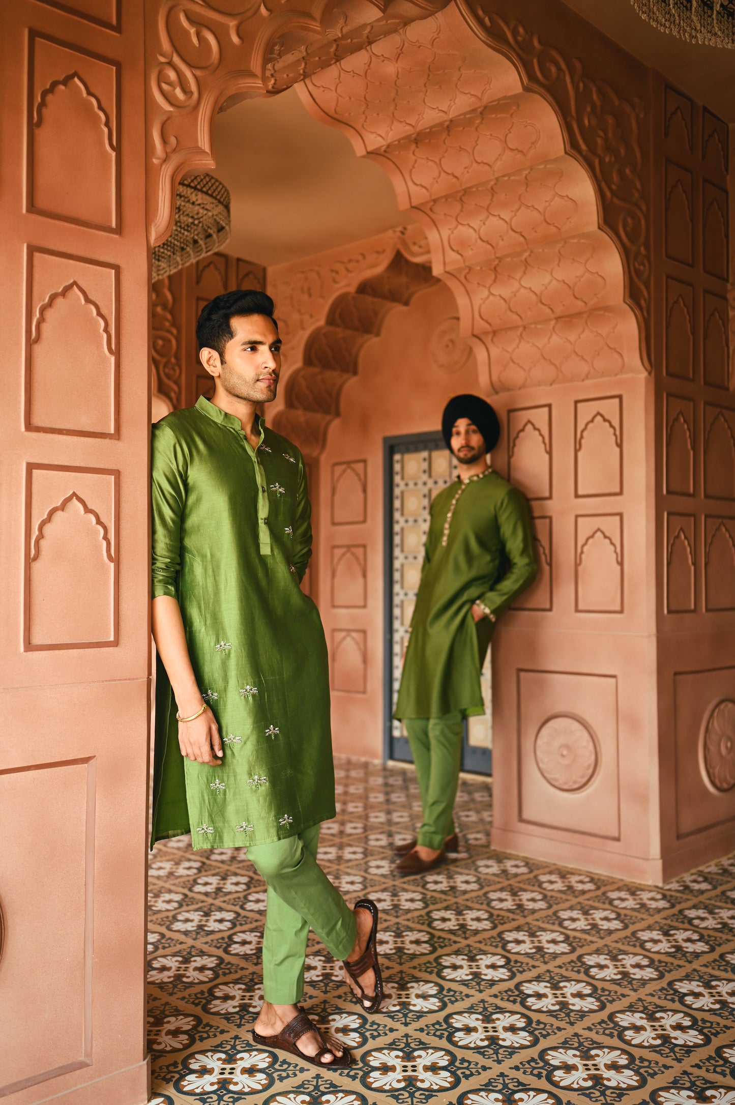 Green Housefly Kurta Set