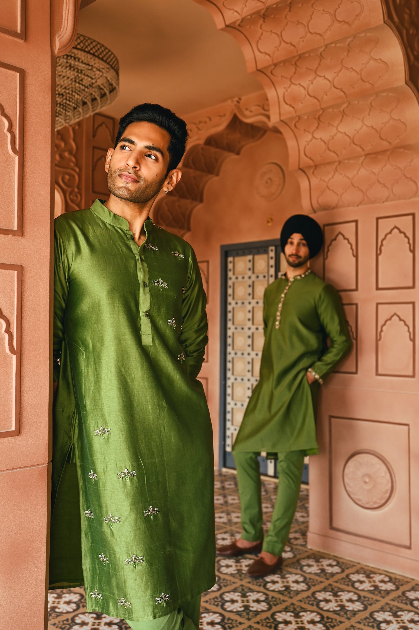 Green Housefly Kurta Set