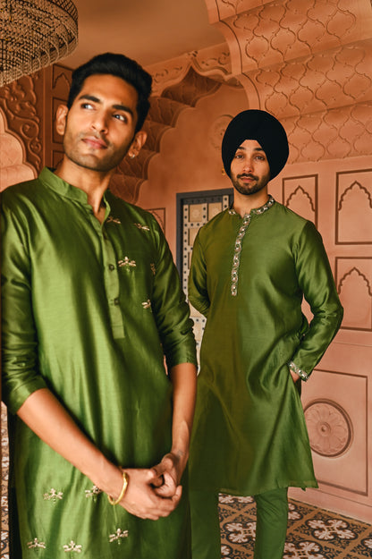 Green Housefly Kurta Set