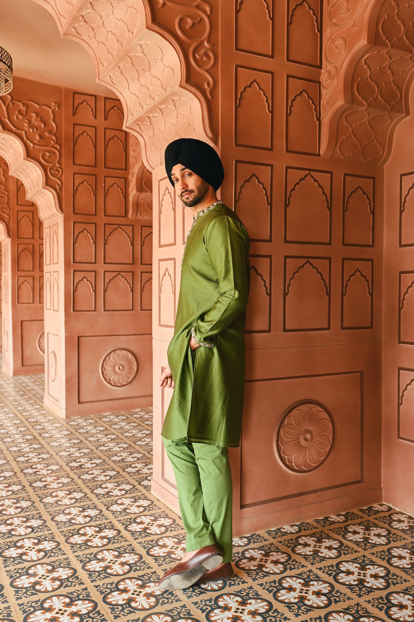 Green kurta set