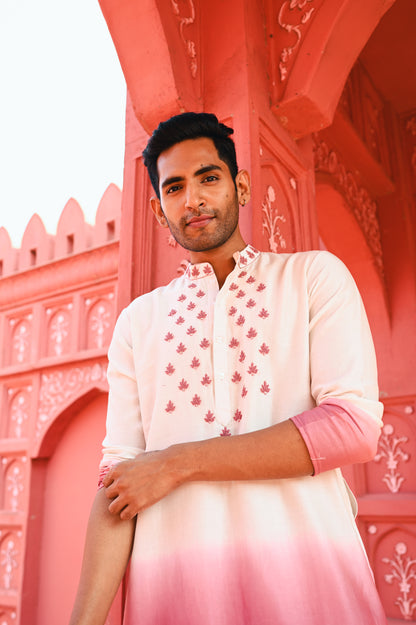 Pink Ombree Kurta Set