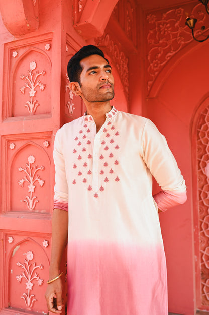 Pink Ombree Kurta Set