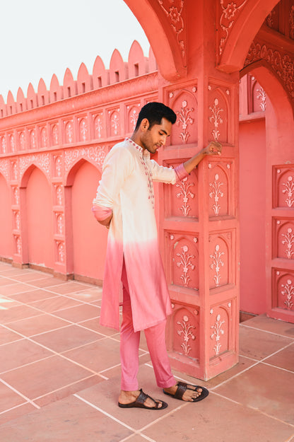 Pink Ombree Kurta Set