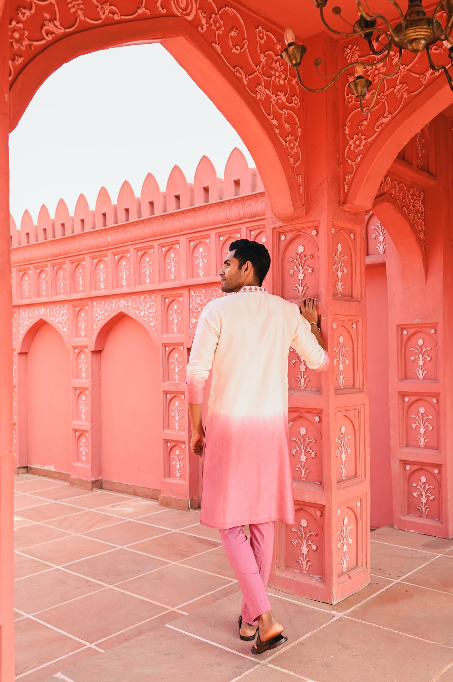 Pink Ombree Kurta Set