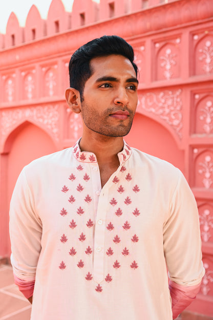 Pink Ombree Kurta Set