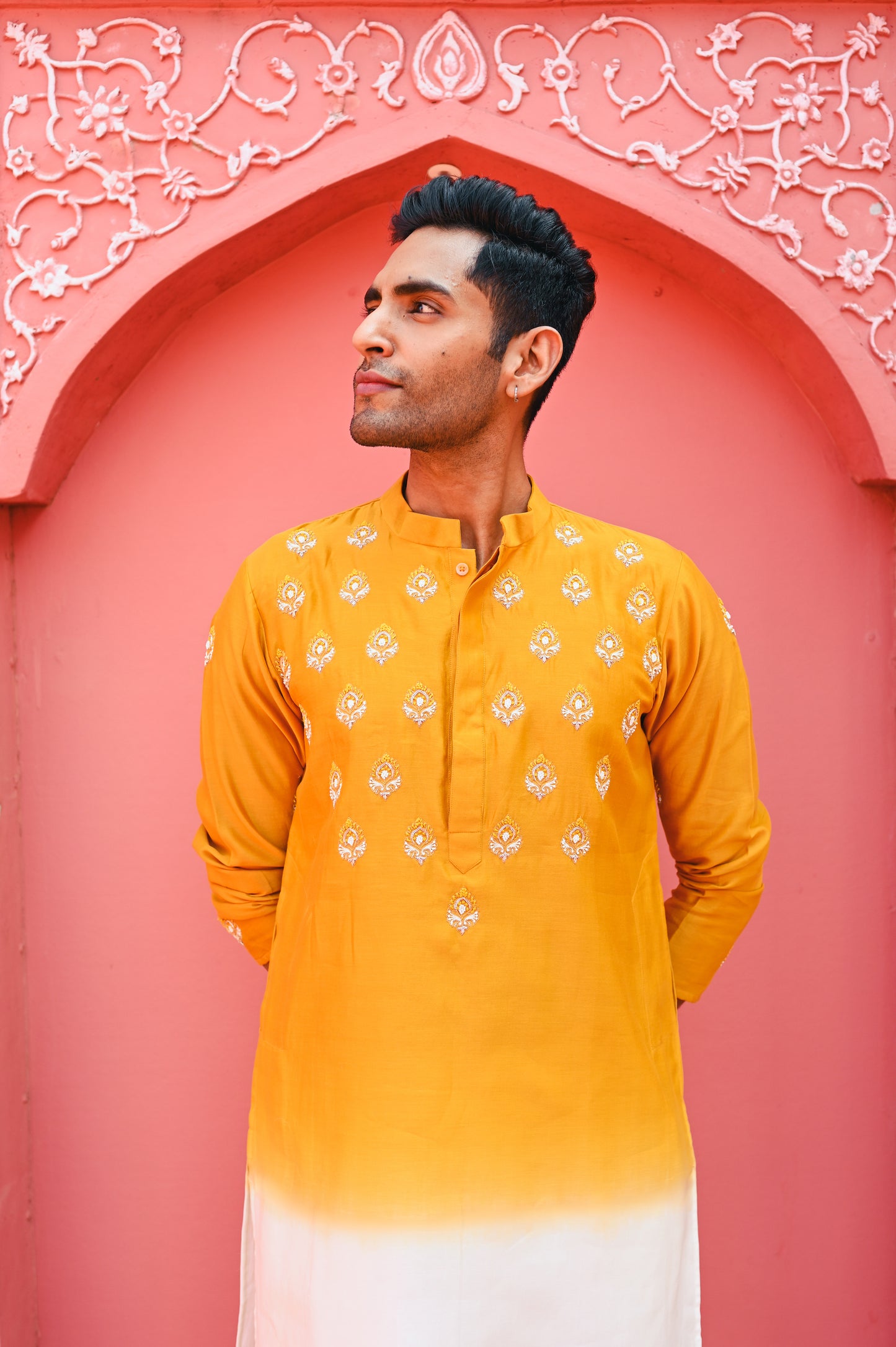 Yellow ombree kurta set