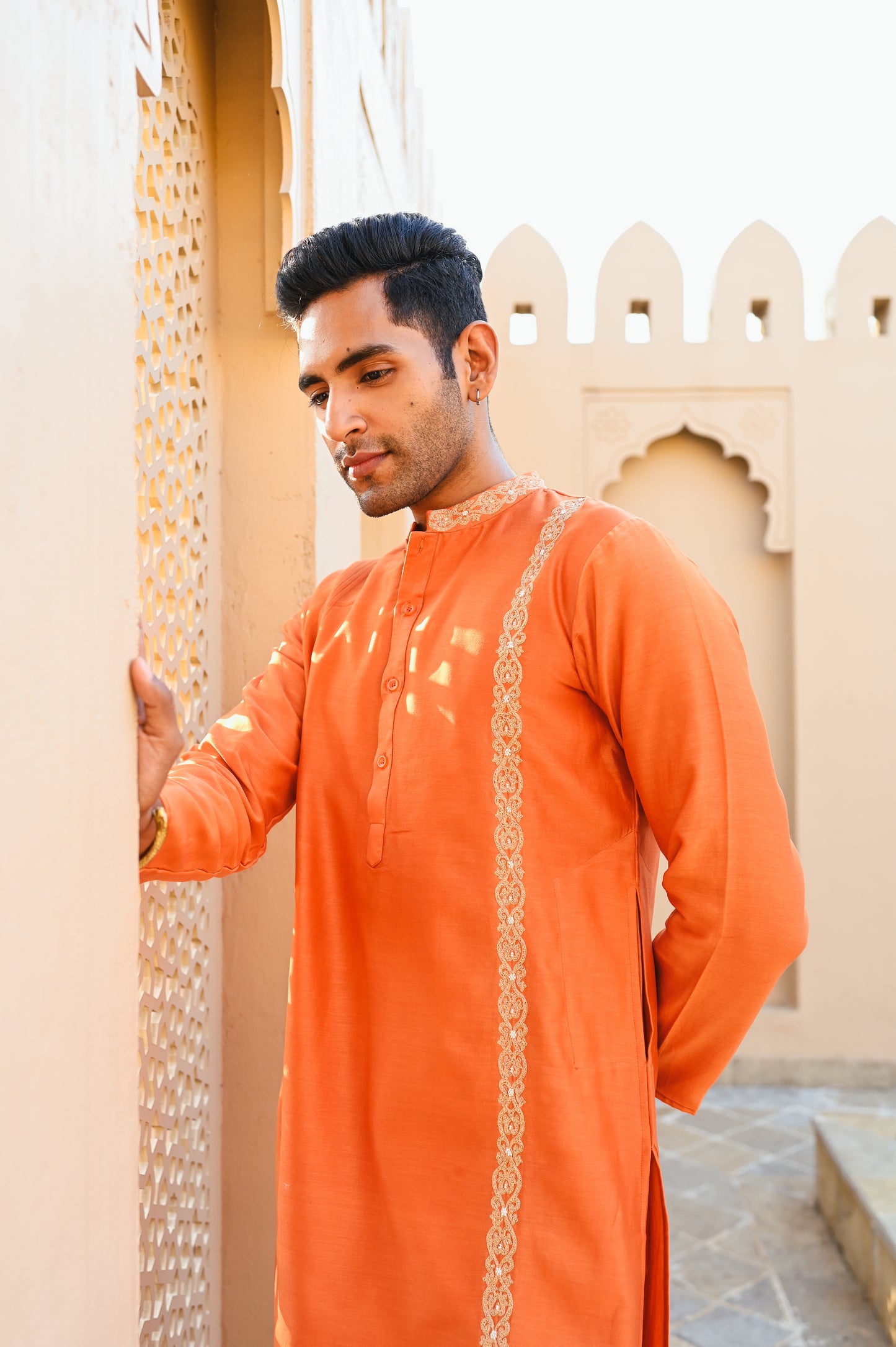 Orange kurta set