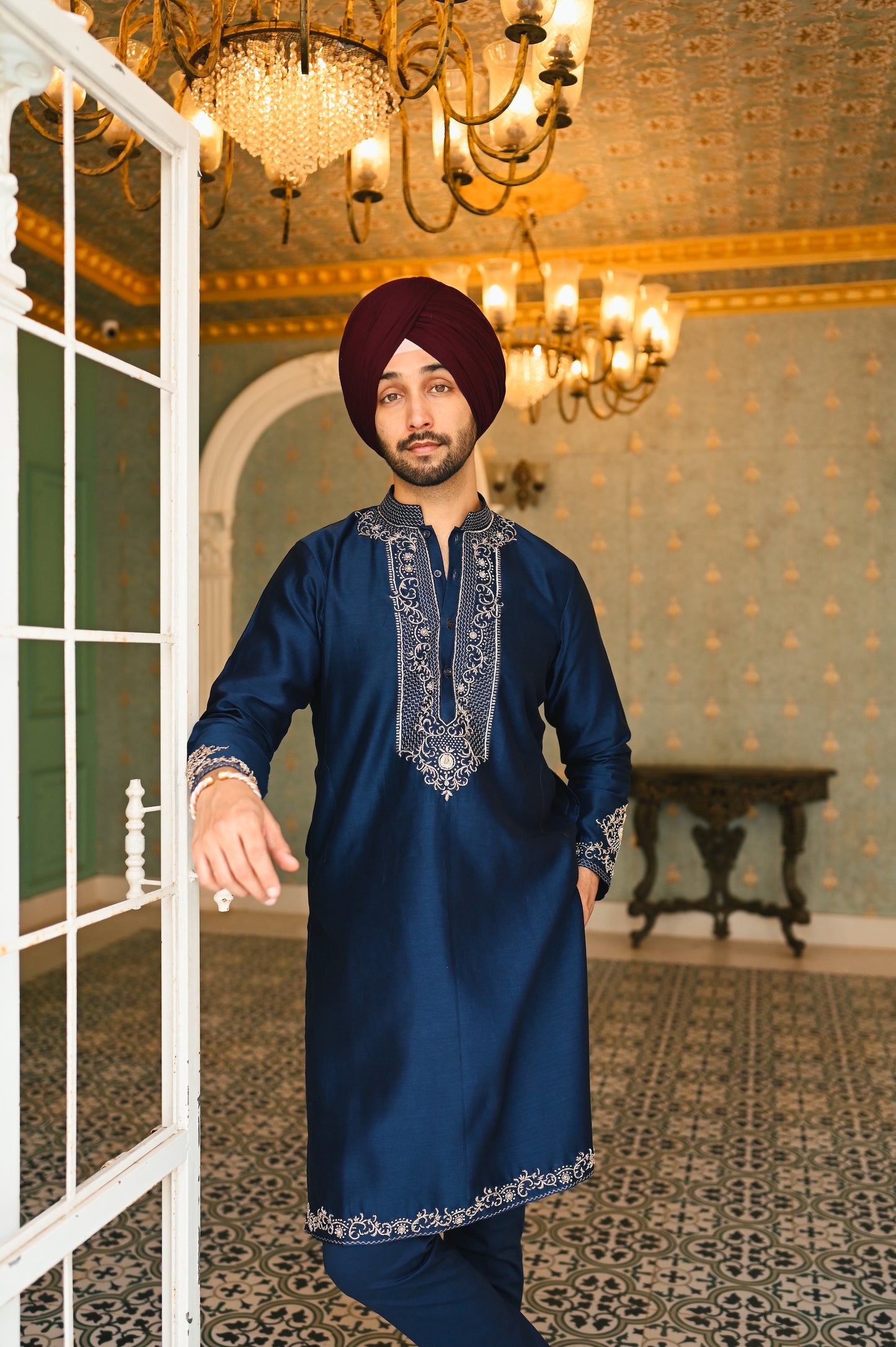 Navy kurta set