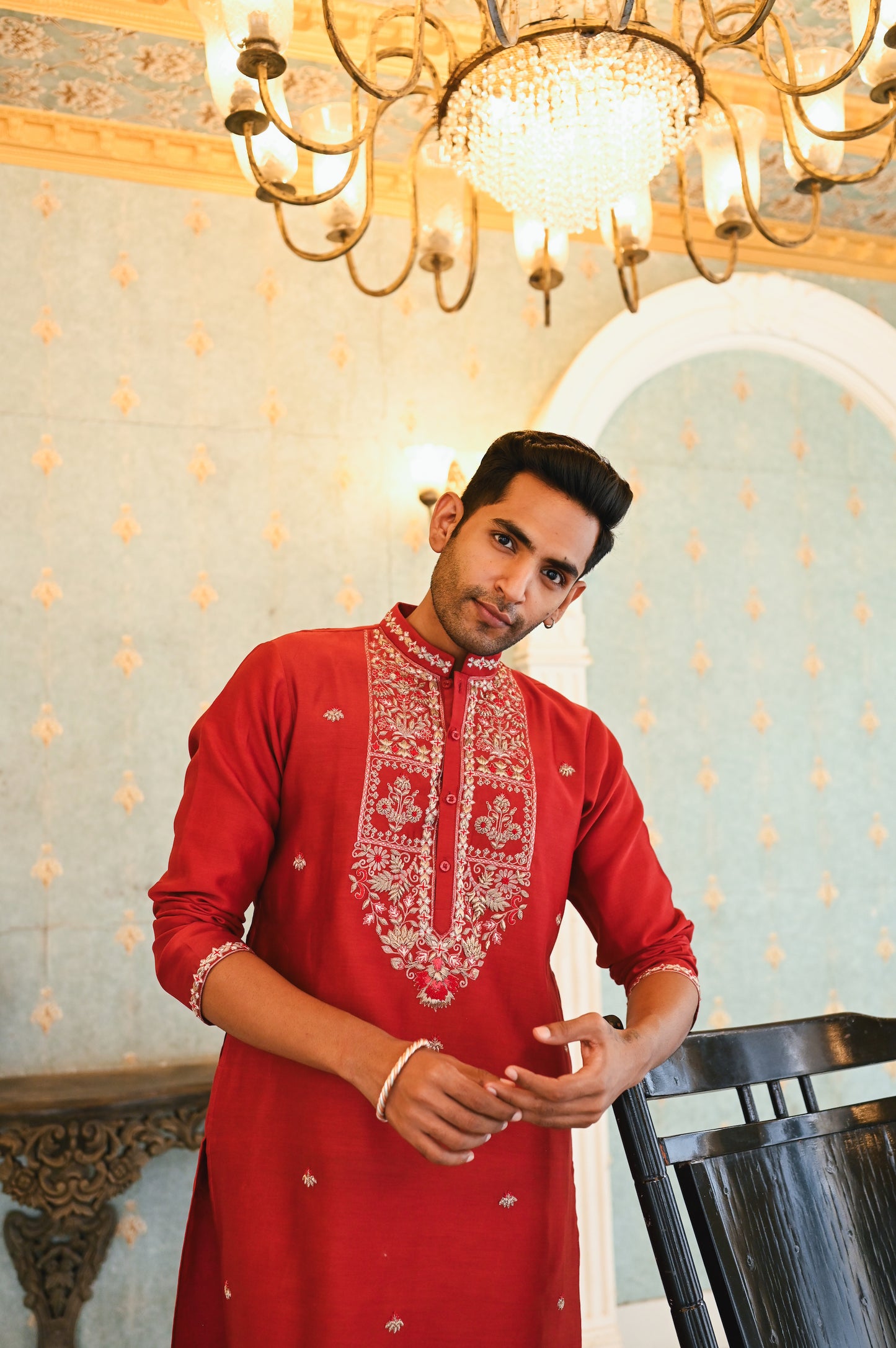 Red kurta set