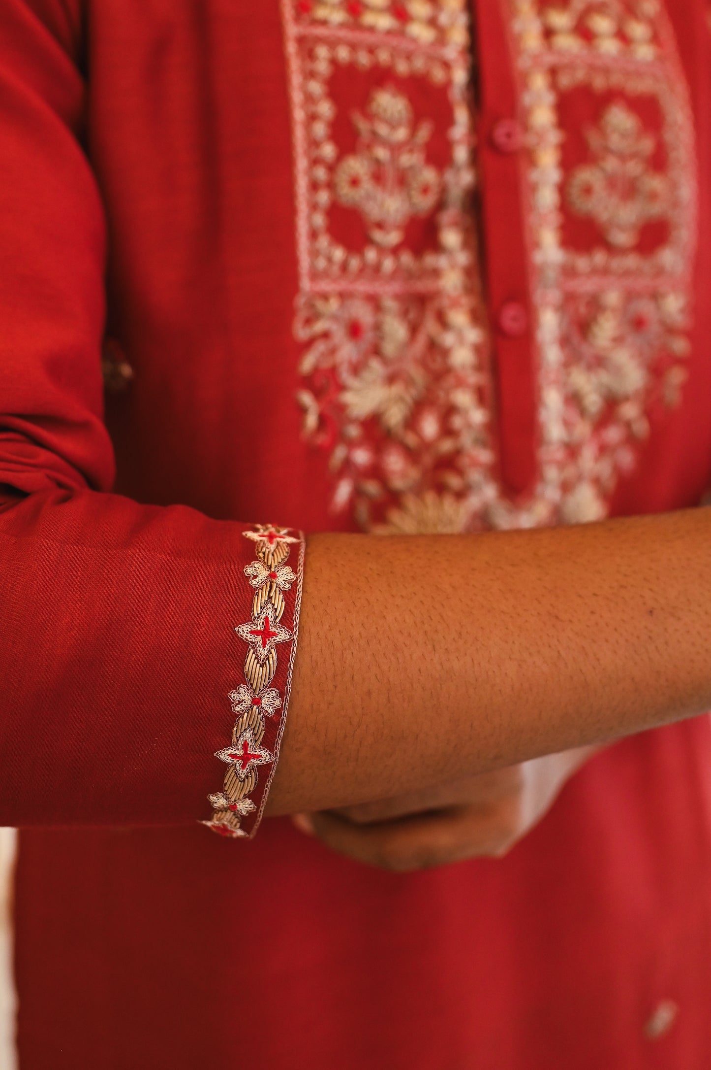 Red kurta set