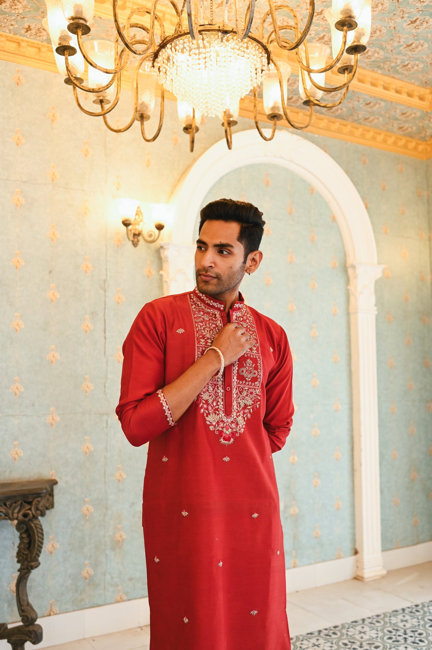 Red kurta set